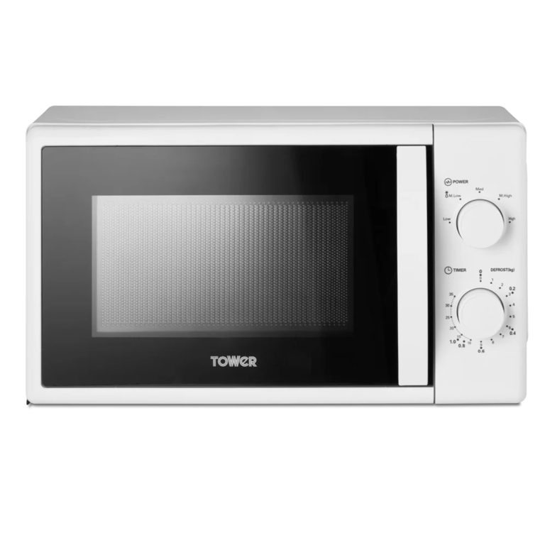 Tower T24044 20L Manual Solo Microwave - 700W (Black / White)