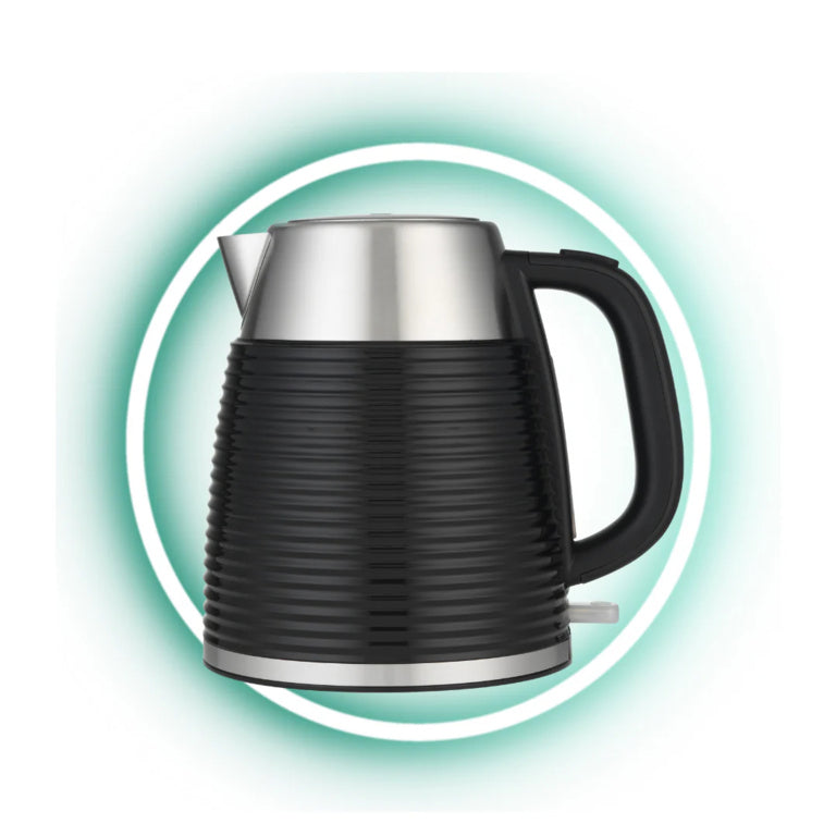 T4Tec 3kW Fast Boil Electric Kettle 1.7L Cordless Black Stainless Steel (KT803UK)