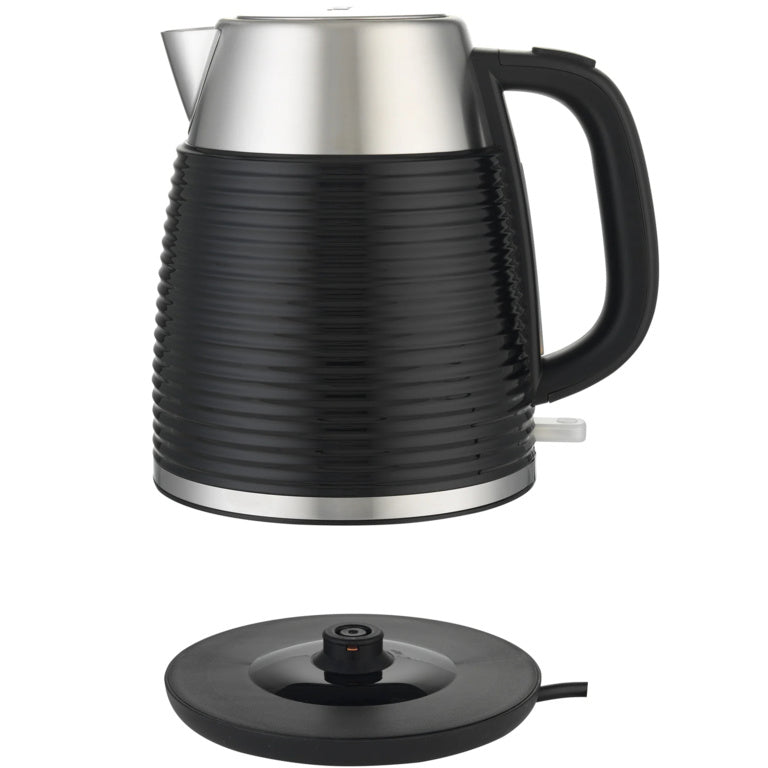 T4Tec 3kW Fast Boil Electric Kettle 1.7L Cordless Black Stainless Steel (KT803UK)