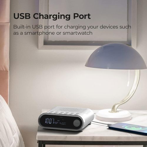 i-box Sunrise Bedside Alarm Clock with Wake-Up Light & Bluetooth Speaker